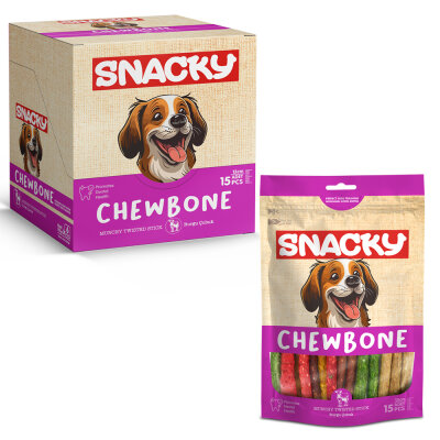 Snacky Munchy Köpek Burgu Çubuk 15'li *13cm *105g *6 Paket - Snacky