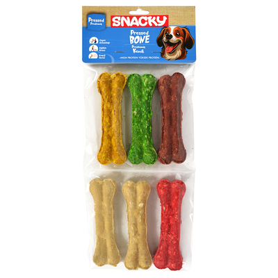Snacky - Snacky Munchy Köpek Press Kemik 6'lı *11,5cm *255g *10 Paket