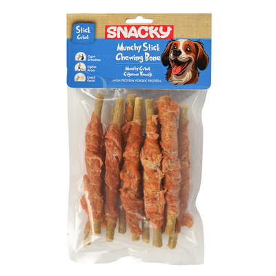 Snacky - Snacky Munchy Tavuk Sargılı Köpek Ödül 10'lu *13cm *120g *6 Paket