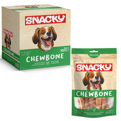 Snacky Munchy Tavuk Sargılı Köpek Ödül 10'lu *13cm *120g *6 Paket - Snacky