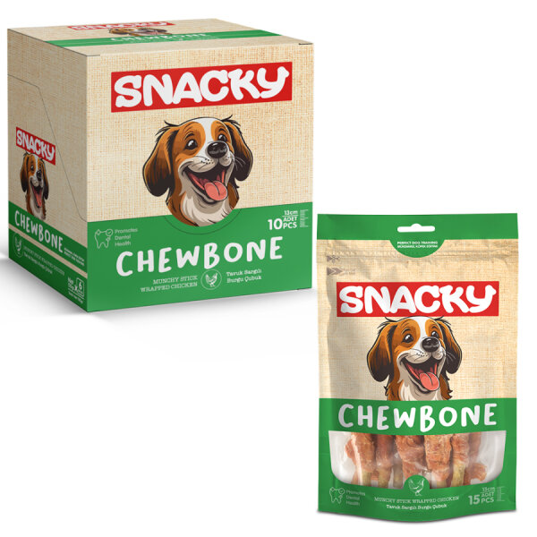 Snacky Munchy Tavuk Sargılı Köpek Ödül 10'lu *13cm *120g *6 Paket - 1