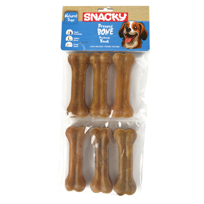 Snacky - Snacky Nat. Köpek Çiğneme Kemiği 10cm *6'lı *165g *10 Paket