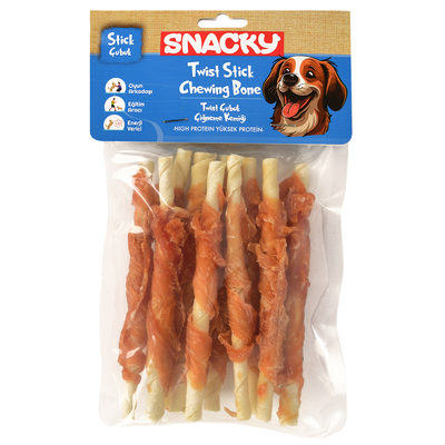 Snacky - Snacky T. Tavuk Sargılı Çubuk Köpek Ödül 10'lu *13cm *100g *6 Paket