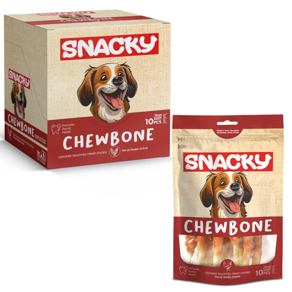Snacky T. Tavuk Sargılı Çubuk Köpek Ödül 10'lu *13cm *100g *6 Paket. - 1