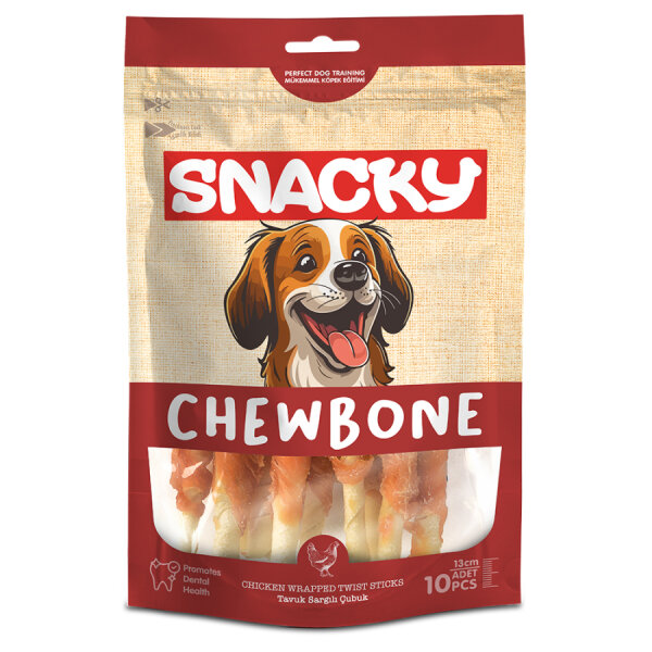 Snacky T. Tavuk Sargılı Çubuk Köpek Ödül 10'lu *13cm *100g *6 Paket. - 3