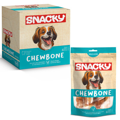 Snacky Tavuk&Ciger Sargılı Köpek Ödülü 6'lı *13cm 168gr *6 Paket - Snacky