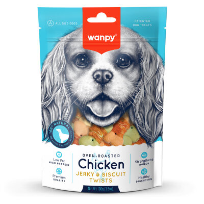 Wanpy Bisküvi Üzeri Tavuk Sargılı 100gr BA-04H Köpek Ödül - Wanpy
