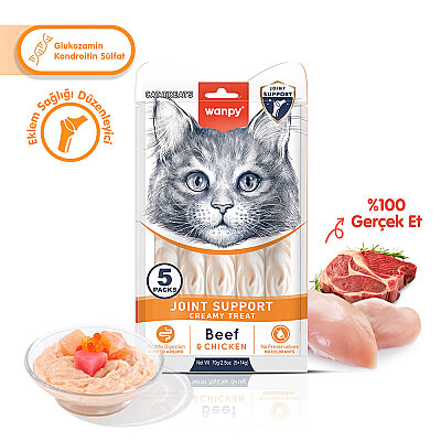 Wanpy Bone Support Sığır Eti&Tavuk 12'li-F.Krema Ödül 5x14gr - Wanpy