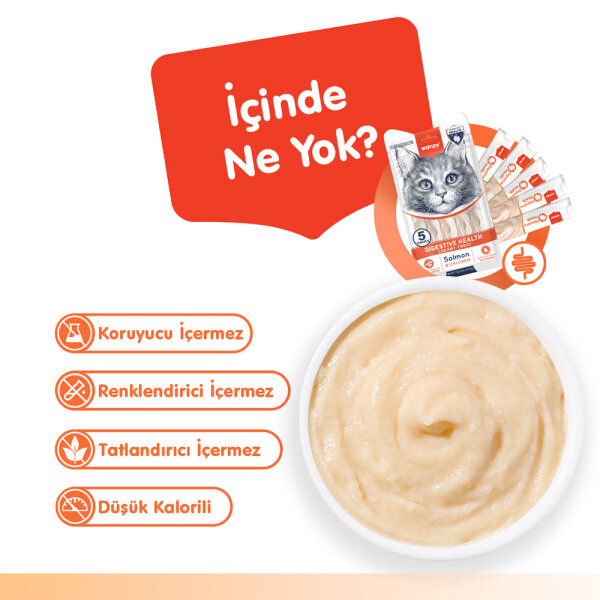 Wanpy Digestive Health Somon Balığı&Tavuk 12'li-F.Krema Ödül 5x14gr - 3