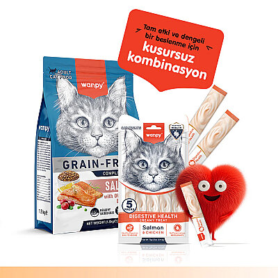 Wanpy Digestive Health Somon Balığı&Tavuk 12'li-F.Krema Ödül 5x14gr - 6