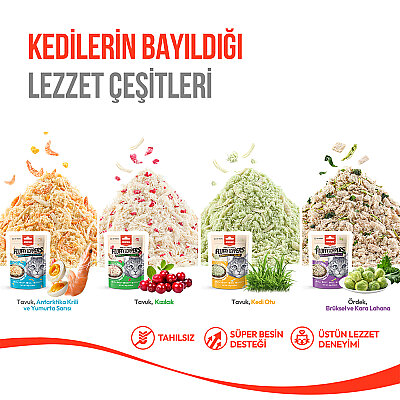 Wanpy Dondurularak Kurutulmuş Fluffy Toppers - Tavuk & Kızılcık - 30g - 8