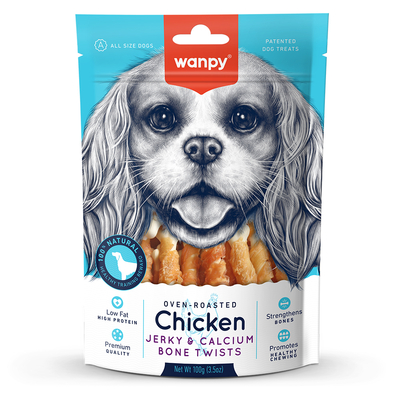 Wanpy - Wanpy Kalsiyumlu Gerçek Tavuk Sargı Köpek Ödülü 100 gr