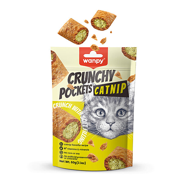 Wanpy Kedi Crunch Ödül Catnipli & Tavuklu 60g - 10'lu - 1