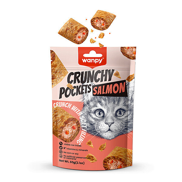 Wanpy Kedi Crunch Ödül Somon & Havyar 60g - 10'lu - 1