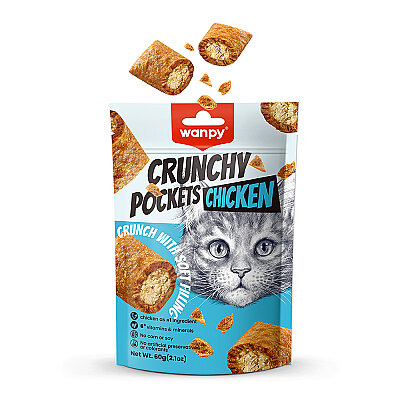 Wanpy Kedi Crunch Ödül Tavuk 60g - 10'lu - Wanpy