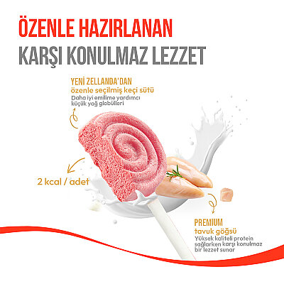 Wanpy Kediler İçin Dondurularak Kurutulmuş Lolipop - Kızılcık - 1.4 g*10'lu - 4