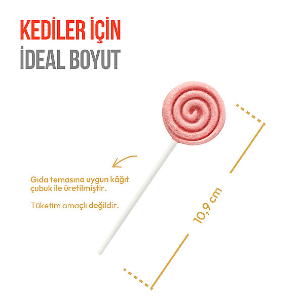 Wanpy Kediler İçin Dondurularak Kurutulmuş Lolipop - Kızılcık - 1.4 g*10'lu - 2