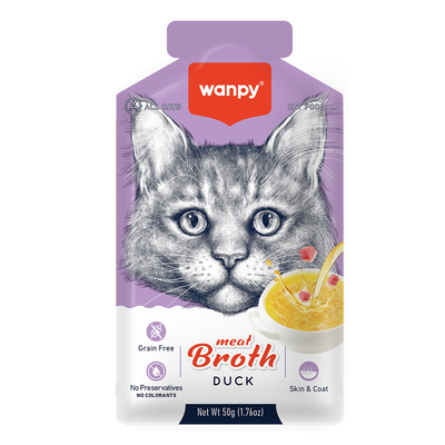 Wanpy - Wanpy Kediler için Ördek Eti Çorbası 50g x12 Adet