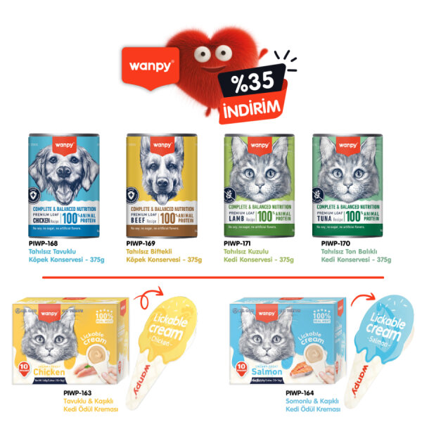 Wanpy Konserve ve Kaşıklı Kedi Ödül Kreması Lansman Seti - KASIM - 1