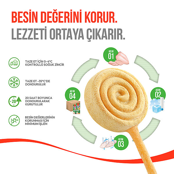 Wanpy Köpekler İçin Dondurularak Kurutulmuş Lolipop - Balkabaklı - 6 g*10'lu - 2