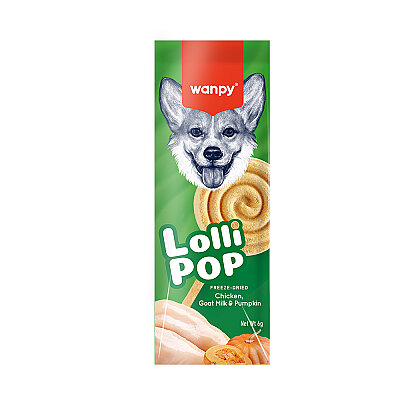 Wanpy Köpekler İçin Dondurularak Kurutulmuş Lolipop - Balkabaklı - 6 g*10'lu - Wanpy