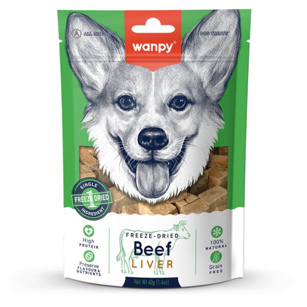 Wanpy Kurutulmuş %100 Dana Ciğeri 40 gr FMA-01 Köpek Ödül - 1