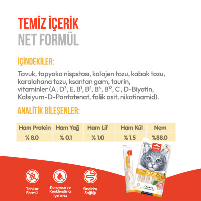 Wanpy Superfood Balkabağı & Kara Lahanalı 12’li – Krema Kedi Ödülü 5×14 g - 4