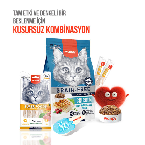 Wanpy Superfood Balkabağı & Kara Lahanalı 12’li – Krema Kedi Ödülü 5×14 g - 6