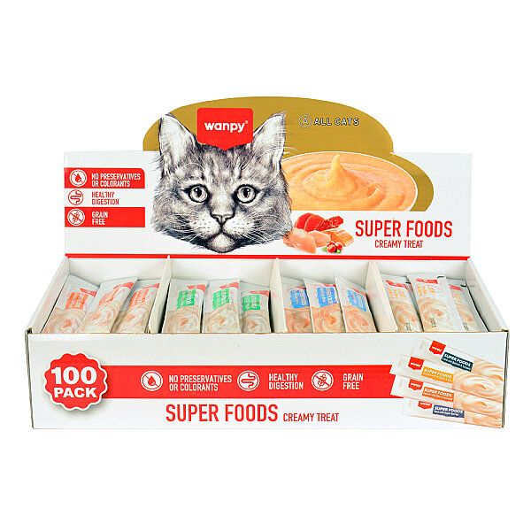 Wanpy Superfood Karışık 4 Lezzet 100'lü Krema Kedi Ödülü 100*14 gr - 1