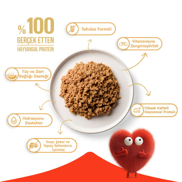Wanpy Tahılsız Kedi %100 Gerçek Et 375 gr Kuzulu Konserve 12 Adet - 2