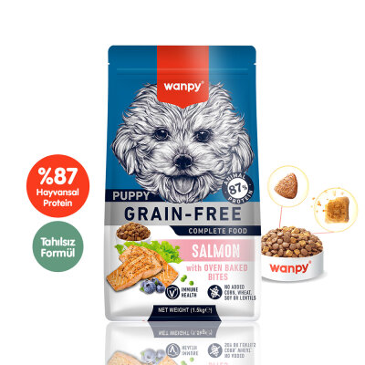 Wanpy Tahılsız Somonlu Yavru Köpek Maması 1,5 kg - Wanpy