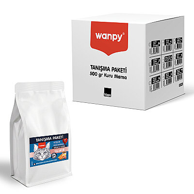 Wanpy Tahılsız Somonlu Yetişkin Kedi Maması 500 gr - 24 Adet - Wanpy