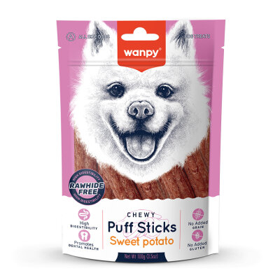 Wanpy Tahılsız Tatlı Patatesli Köpek Çiğneme Ödülü 100g - Wanpy