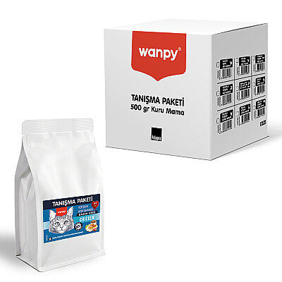 Wanpy Tahılsız Tavuklu Yetişkin Kedi Maması 500 gr - 24 Adet - Wanpy