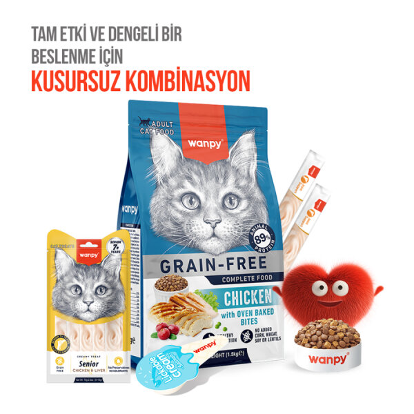 Wanpy Tavuklu & Ciğerli 12’li – 7+ Yaş Kedi Krema Ödülü 5×14 g - 6