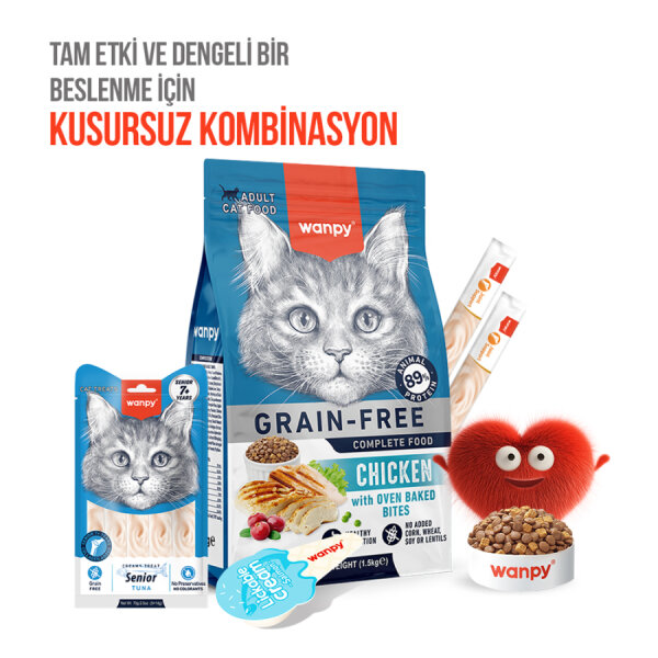 Wanpy Ton Balıklı 12’li – 7+ Yaş Kedi Krema Ödülü 5×14 g - 6
