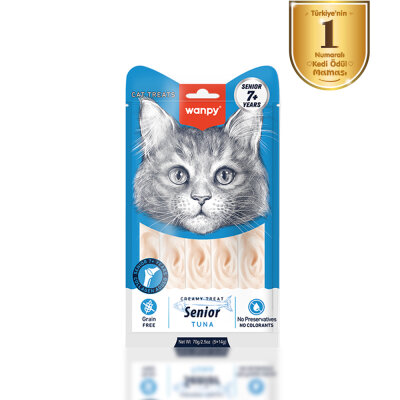Wanpy Ton Balıklı 12’li – 7+ Yaş Kedi Krema Ödülü 5×14 g - Wanpy