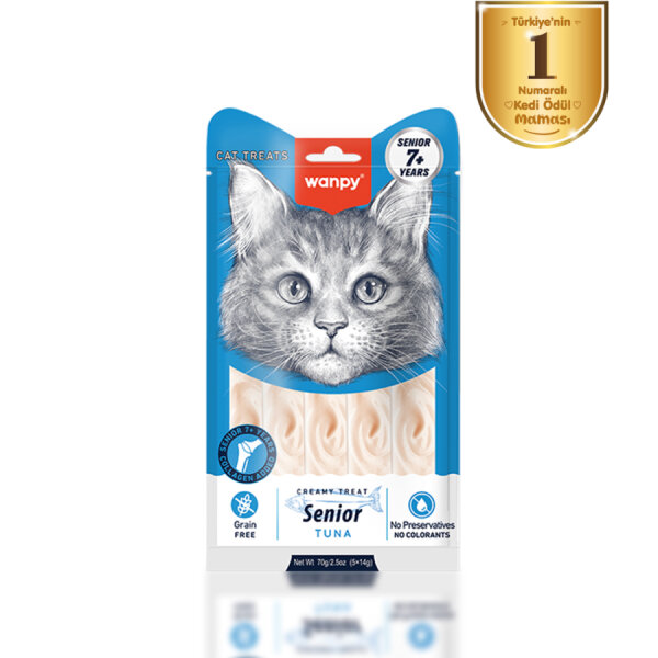 Wanpy Ton Balıklı 12’li – 7+ Yaş Kedi Krema Ödülü 5×14 g - 1