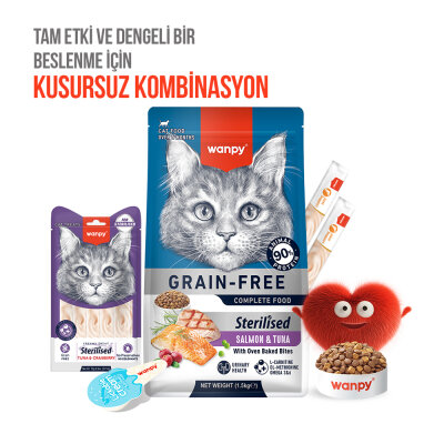 Wanpy Ton Balıklı & Kızılcıklı 12’li – Kısırlaştırılmış Kedi Krema Ödülü 5×14 g - 6