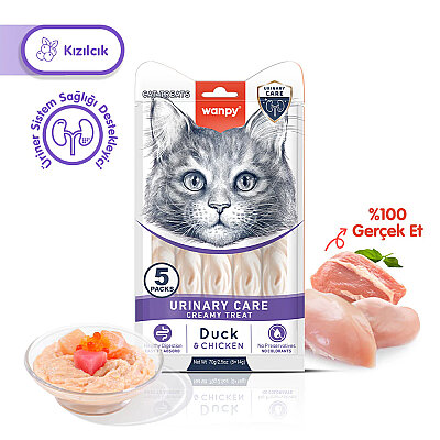 Wanpy Urinary Care Ördek&Tavuk 12'li-F.Krema Ödül 5x14gr - Wanpy