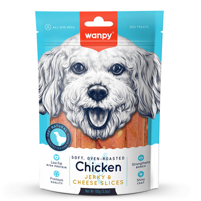 Wanpy - Wanpy Yumuşak Tavuk & Peynir Dilimleri 100g Köpek Ödülü