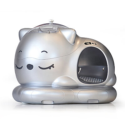 WooHuloo Pro Otomatik Kedi Tuvaleti Cool Silver - WooHuloo