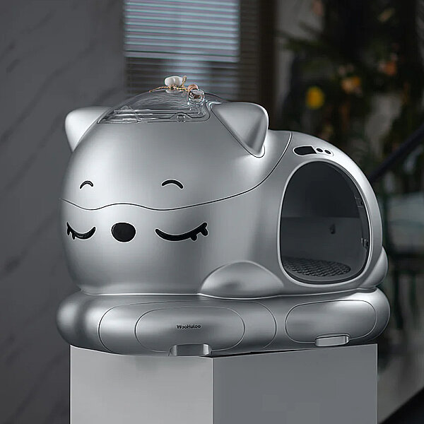 WooHuloo Pro Otomatik Kedi Tuvaleti Cool Silver - 4